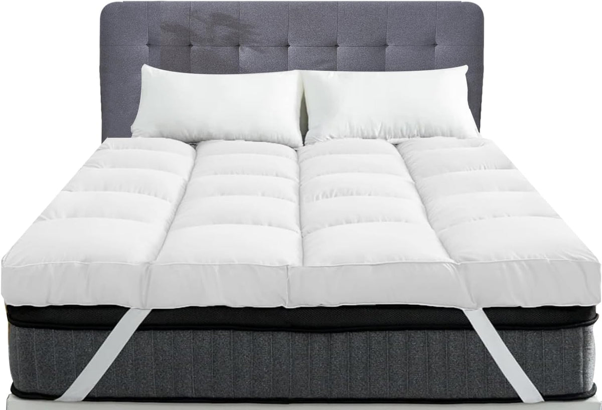 Luxury Mattress Topper Extra Deep Sleep Filling 4 inches /10cm 1000 GSM Hotel Quality Super Soft Topper
